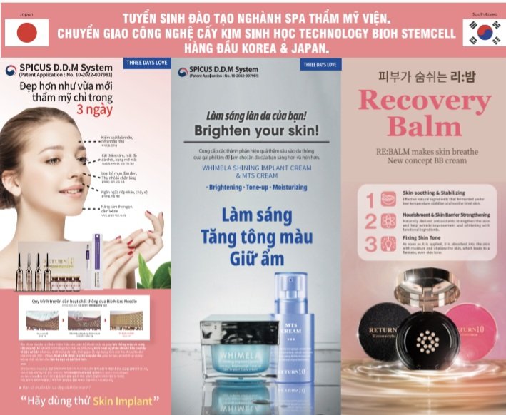Tuyển sinh đào tạo ngành Spa thẩm mỹ viện Return 10 & BioH Stemcell Technology hàng đầu Korea & Japan